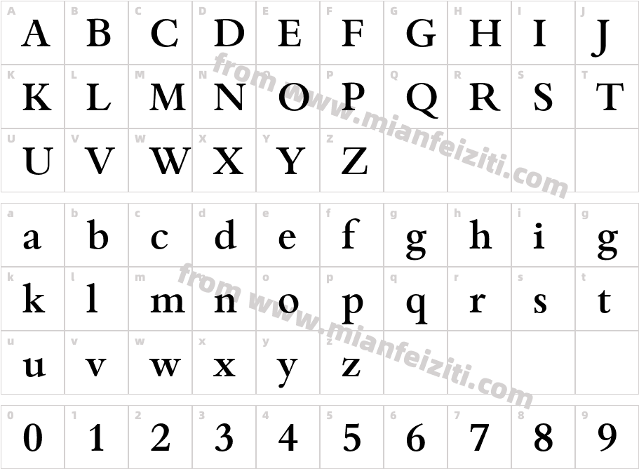 Bamberg-Medium字体字体映射图