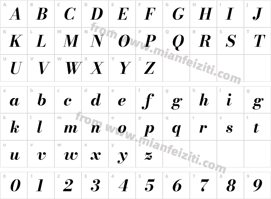 Bodoni-11-Bold-Italic-3字体字体映射图
