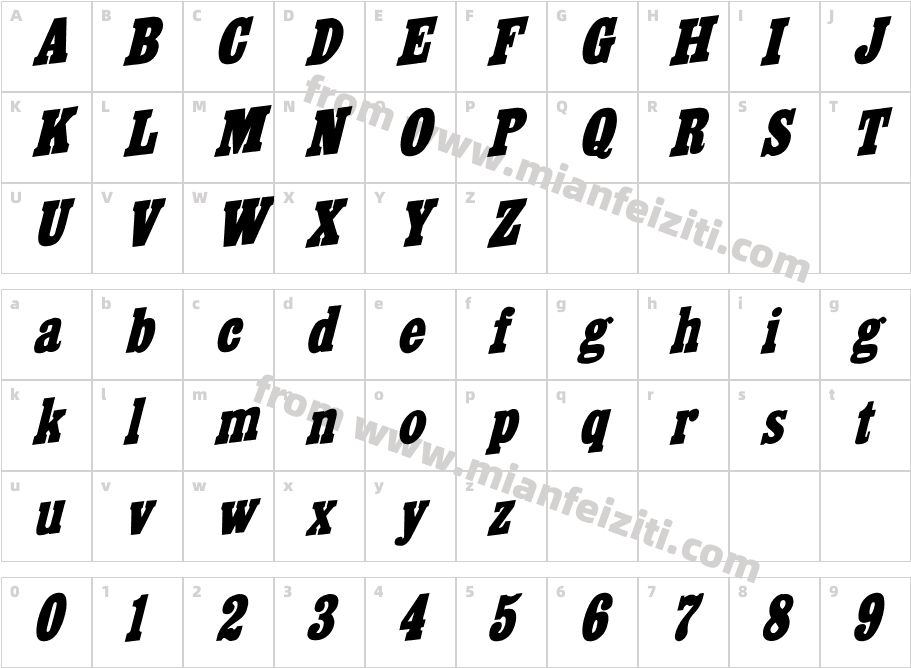 CairoExtendedItalic Italic字体字体映射图