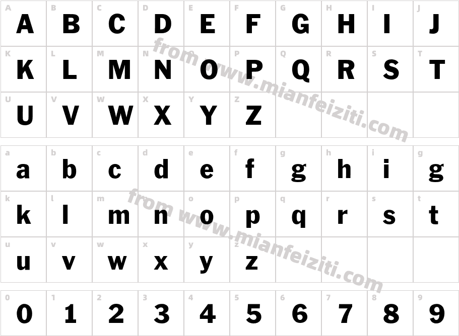 FranklinATFBQ-Regular字体字体映射图