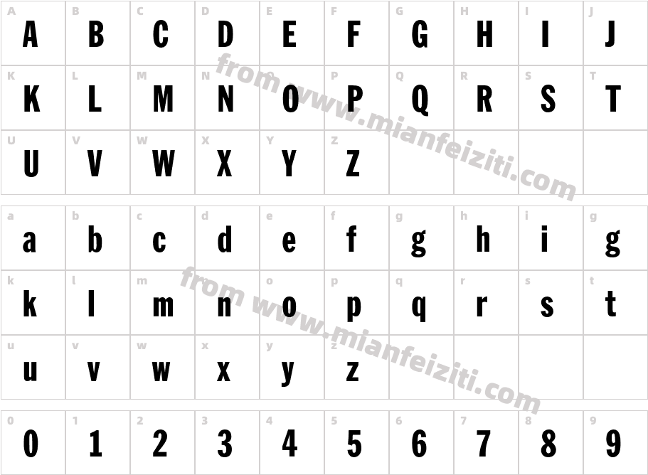 FranklinATFExtraCondensedBQ-Regular字体字体映射图