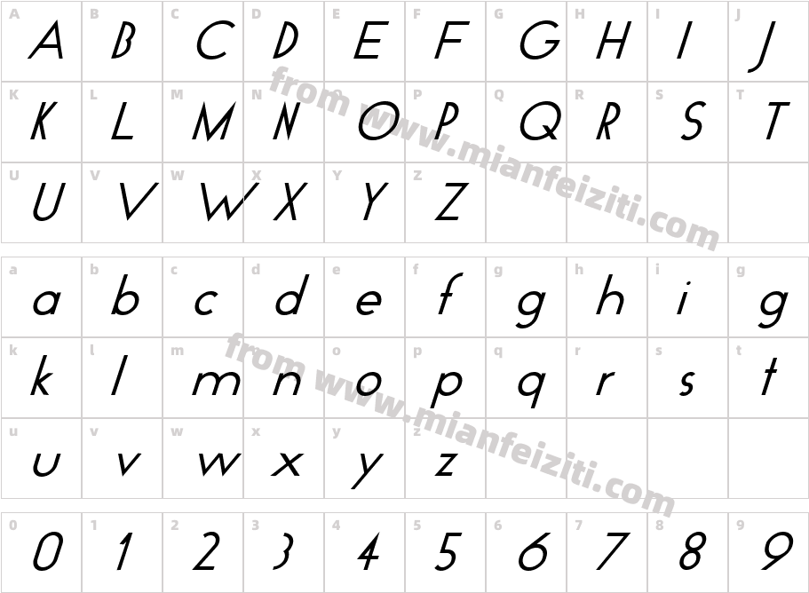 Geo Italic字体字体映射图