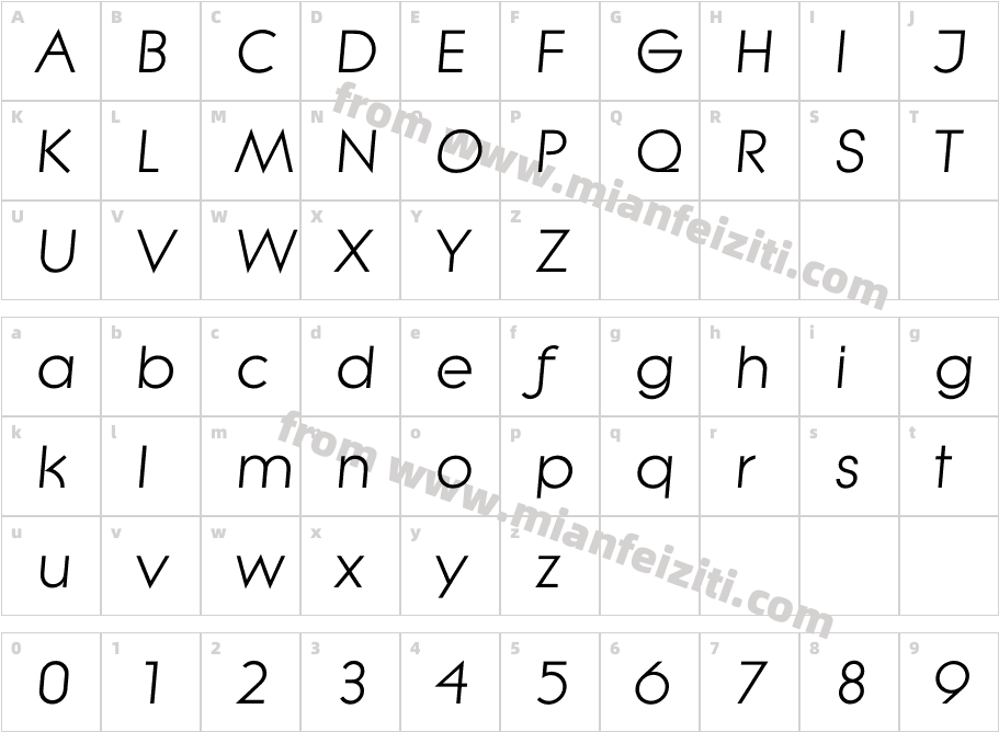 Ilitera-Regular字体字体映射图