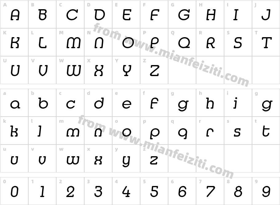 MediaSerifEF-RegularItalic字体字体映射图