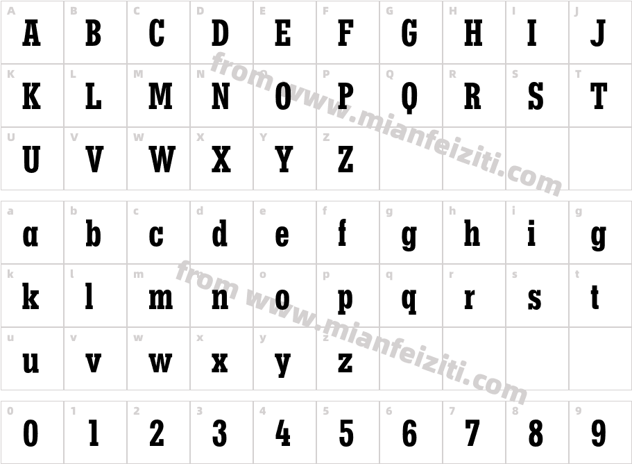 MemphisBQ-CondensedBold字体字体映射图
