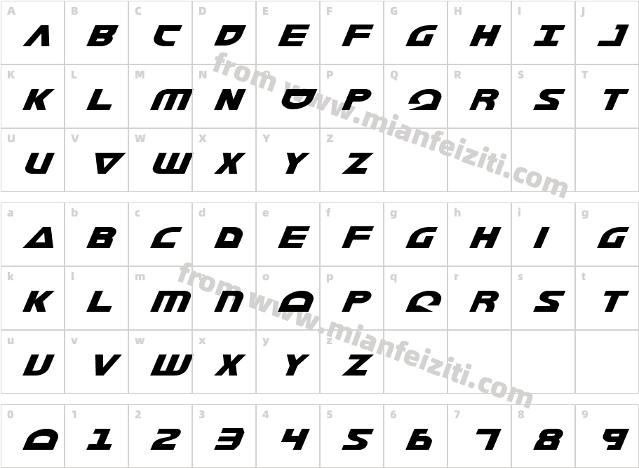 Morse NK Condensed Italic字体字体映射图
