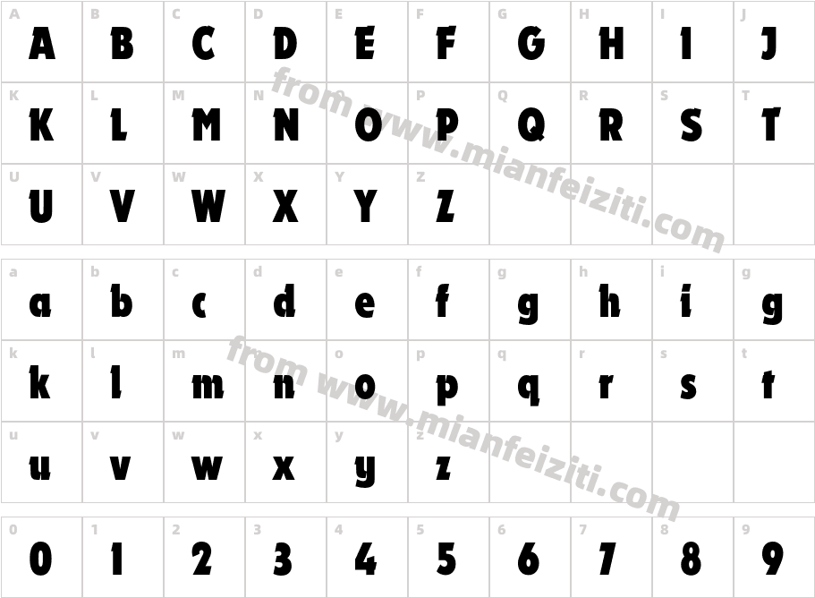 DynamoEF-BoldCondensed字体字体映射图
