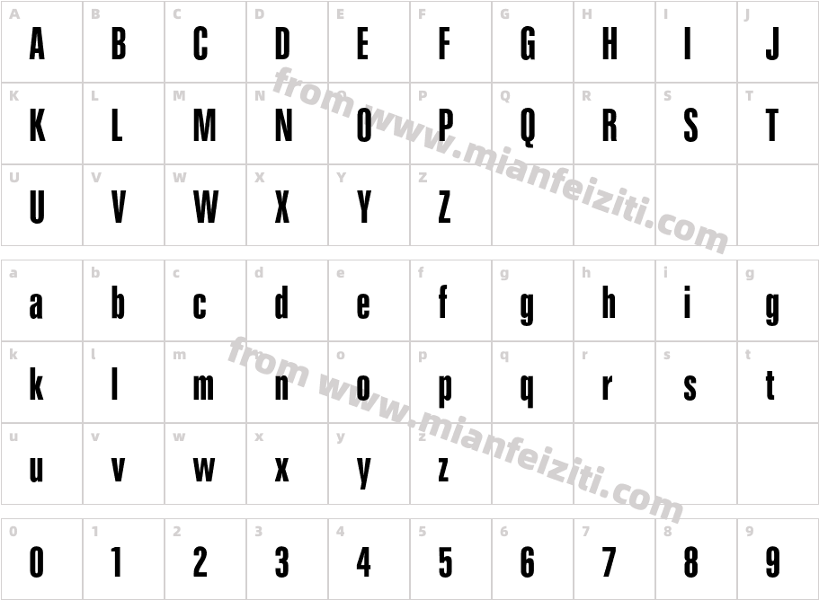 FolioEF-ExtraCondensed字体字体映射图