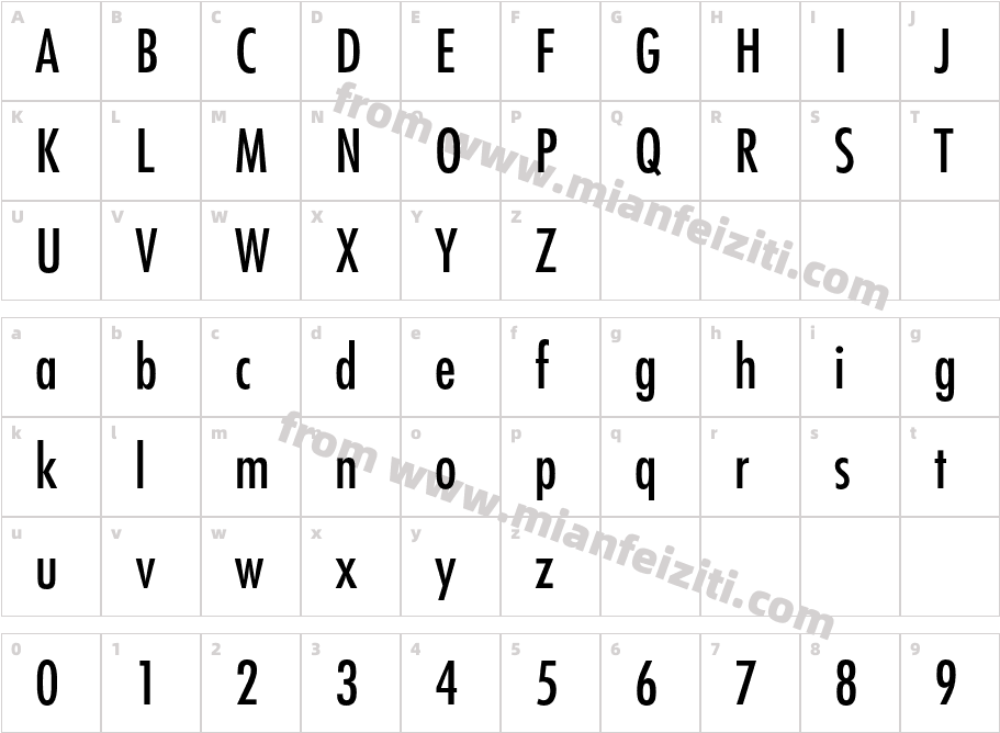 Futura-Condensed字体字体映射图