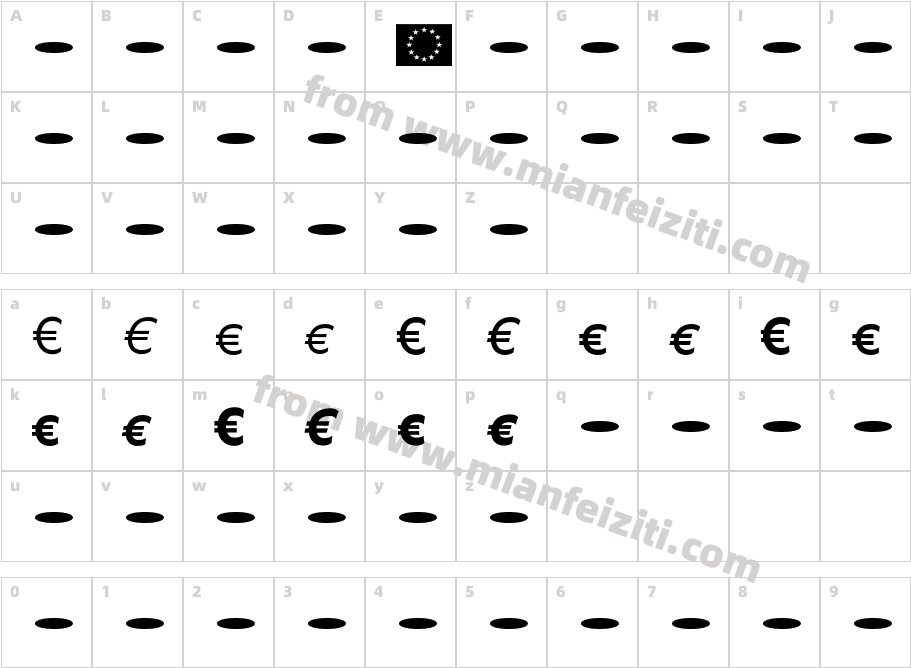 Balance-Euro字体字体映射图