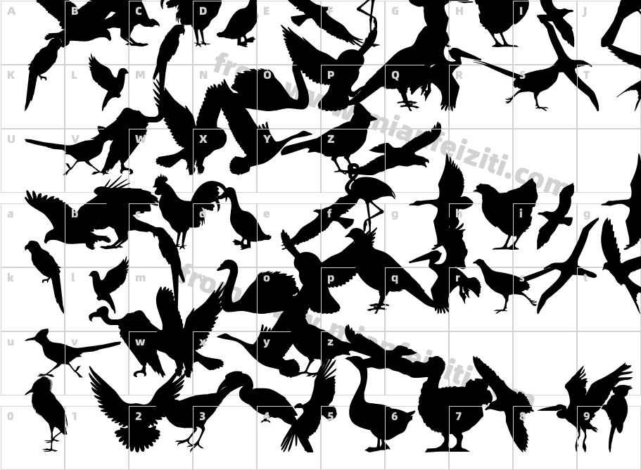 Birds of a Feather字体字体映射图