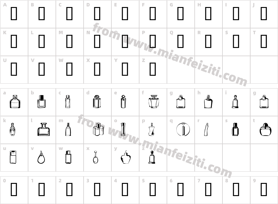 Botellas-2004字体字体映射图