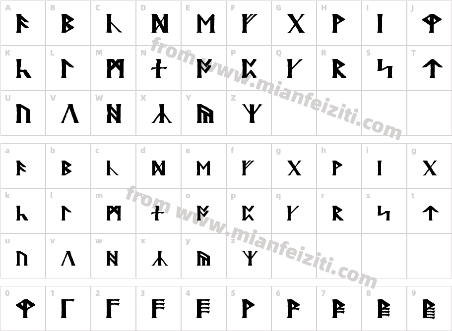 Britannian 4字体字体映射图