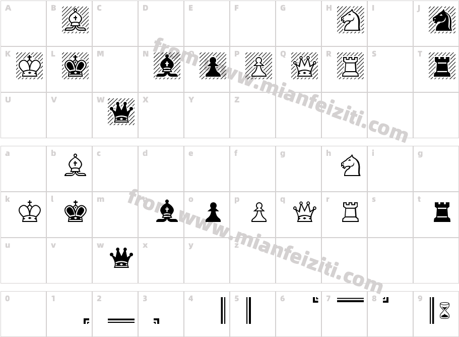 Chess Alpha字体字体映射图