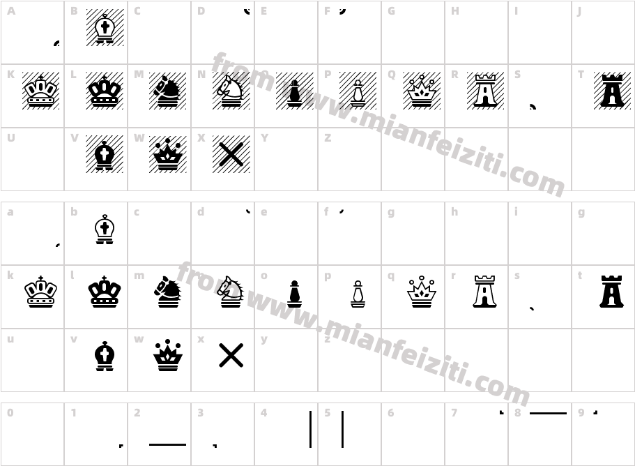 Chess Magnetic字体字体映射图