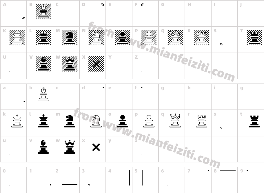 Chess Marroquin字体字体映射图