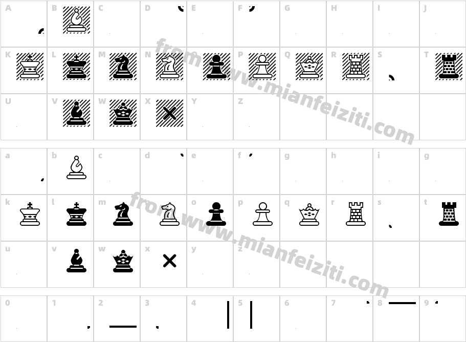Chess Maya字体字体映射图