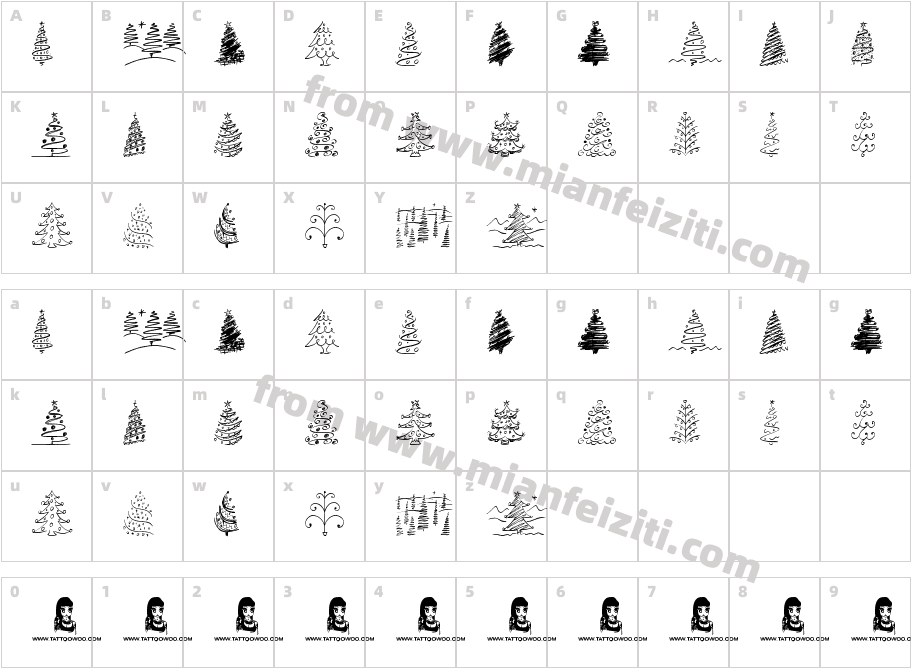 Christmas-Trees-Celebration字体字体映射图