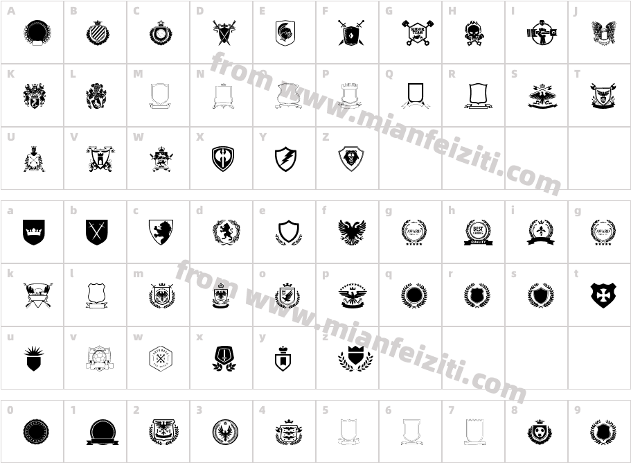 Emblem-vol1-1字体字体映射图