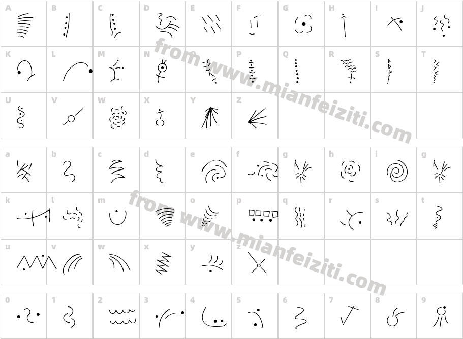 Mini Pics Confetti Light字体字体映射图