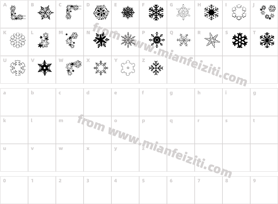 RYP-Snowflake-1字体字体映射图