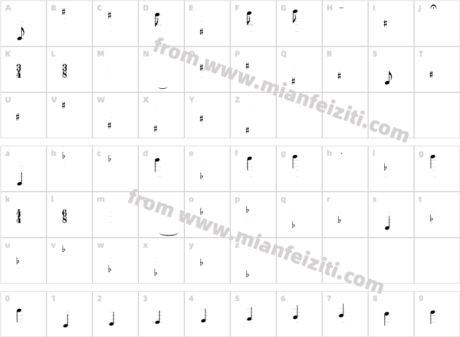 TypeMyMusic-1-1-1-2字体字体映射图
