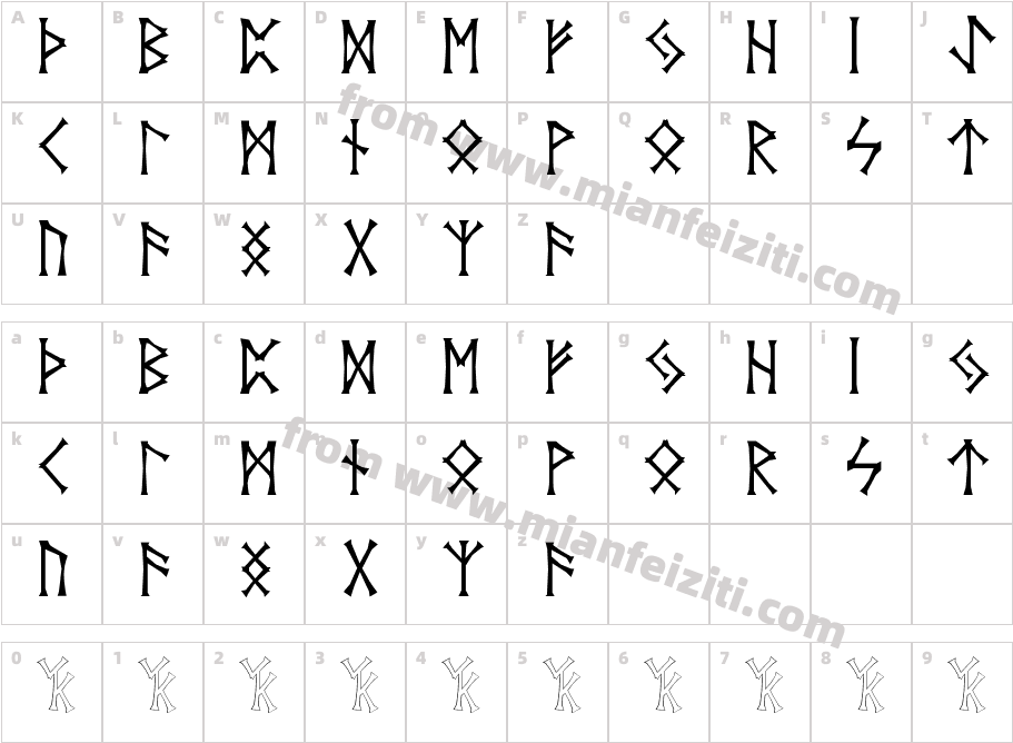 Vid-s-Norse字体字体映射图