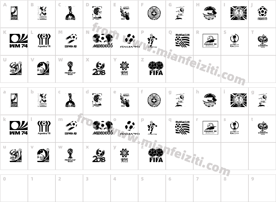 World-Cup-logos字体字体映射图