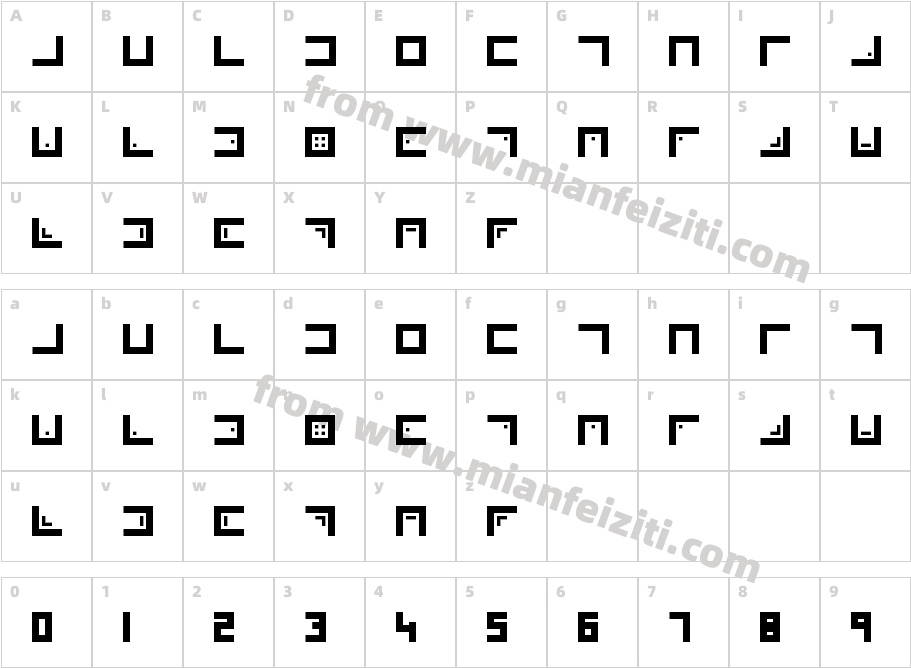 Xenois字体字体映射图