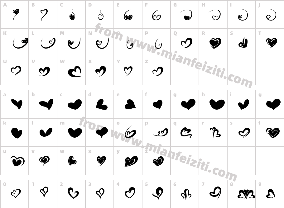 fotograami-hearts01-1字体字体映射图