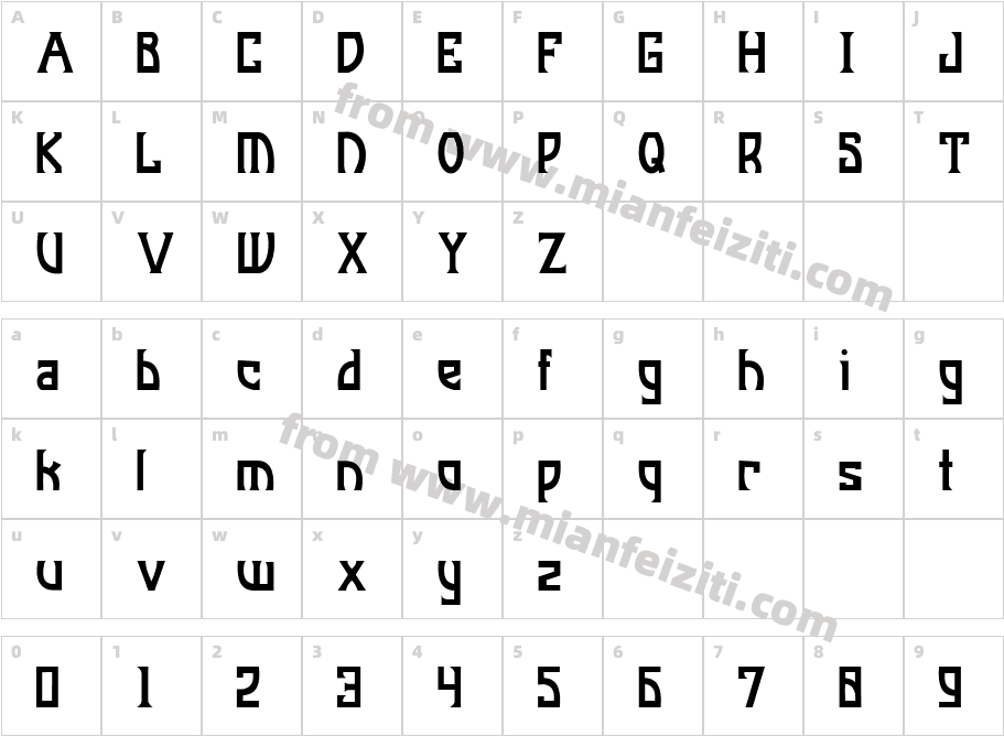 JI Manhattan字体字体映射图