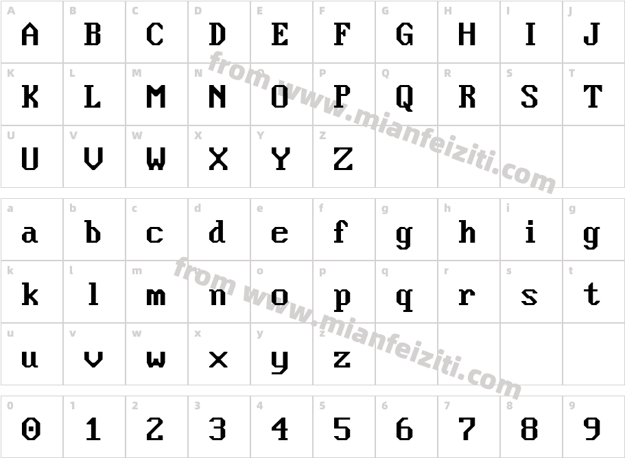 IBM字体字体映射图
