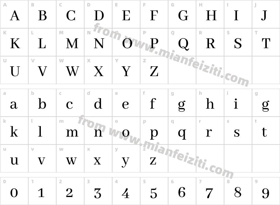 AbhayaLibre-Medium字体字体映射图