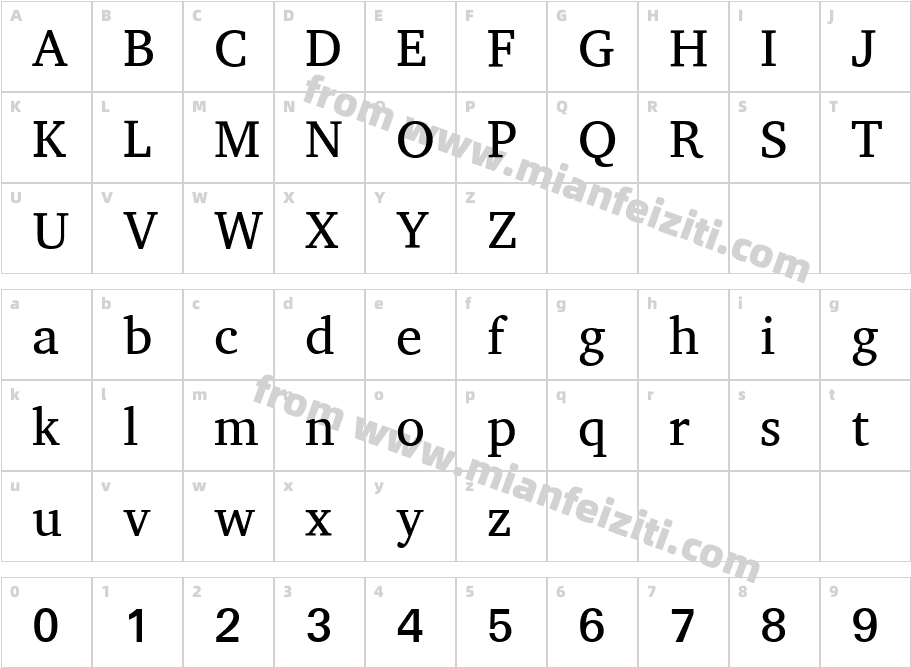 AbyssinicaSIL-Regular字体字体映射图