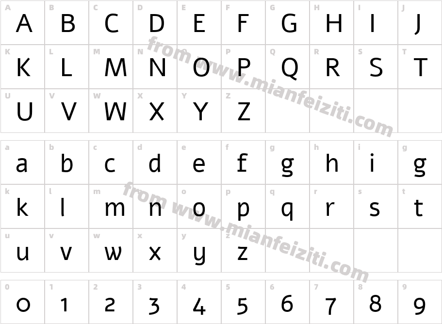Alef-Regular字体字体映射图