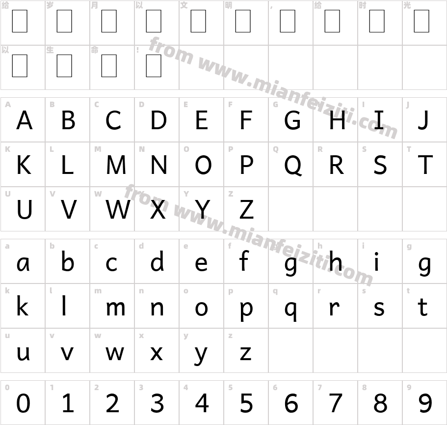 Andika-Regular字体字体映射图