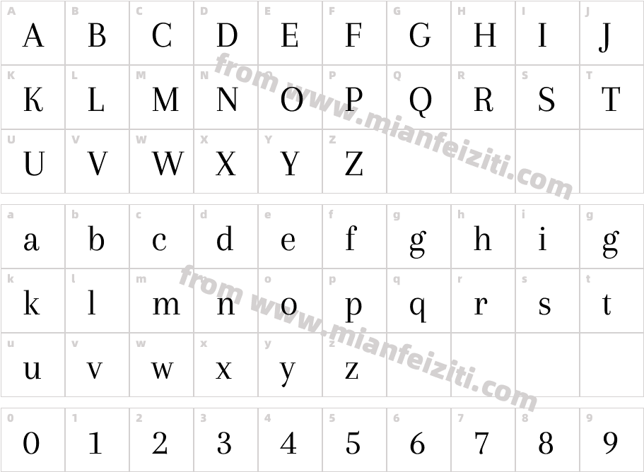 Arapey-Regular字体字体映射图