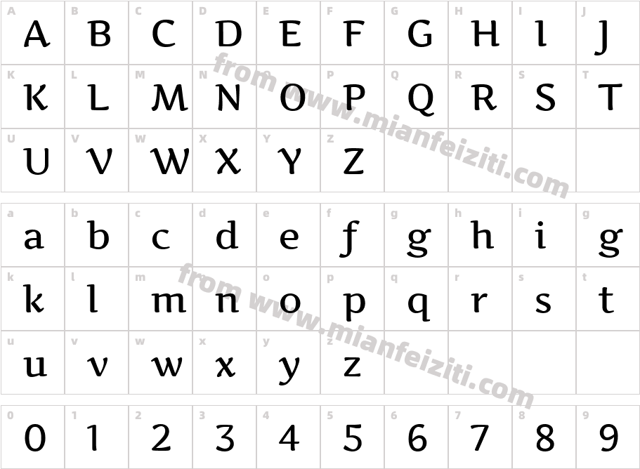 Artifika-Regular字体字体映射图
