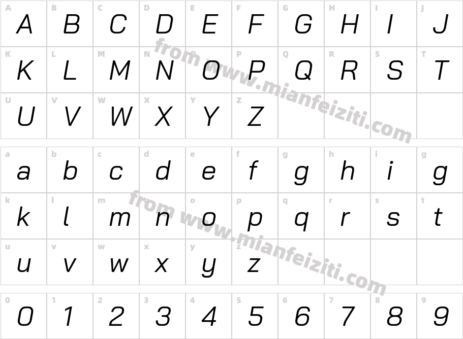BaiJamjuree-Italic字体字体映射图