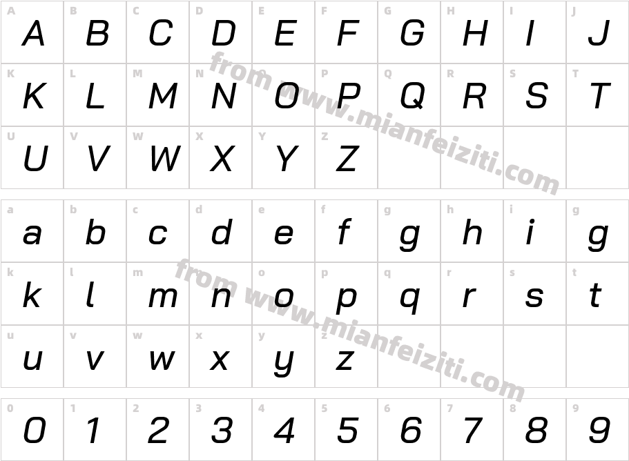 BaiJamjuree-MediumItalic字体字体映射图
