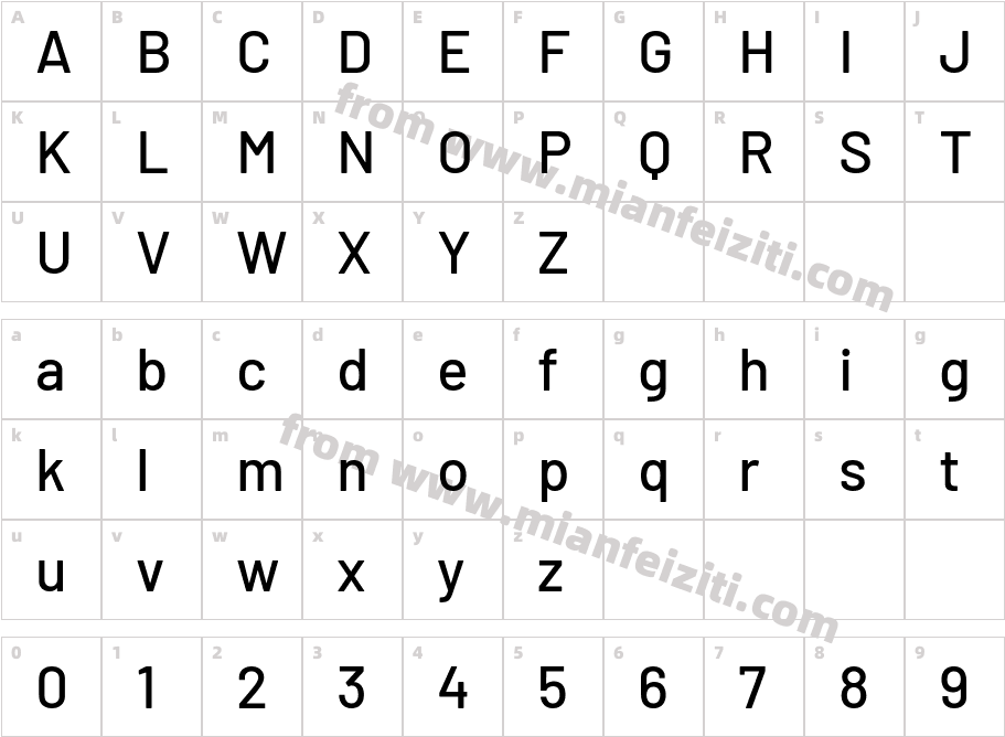 Barlow-Medium字体字体映射图