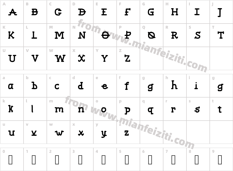 Kray-Regular-2字体字体映射图