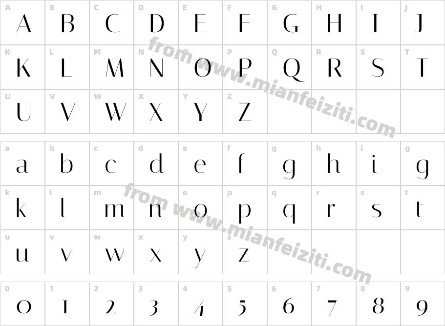 Italiana字体字体映射图