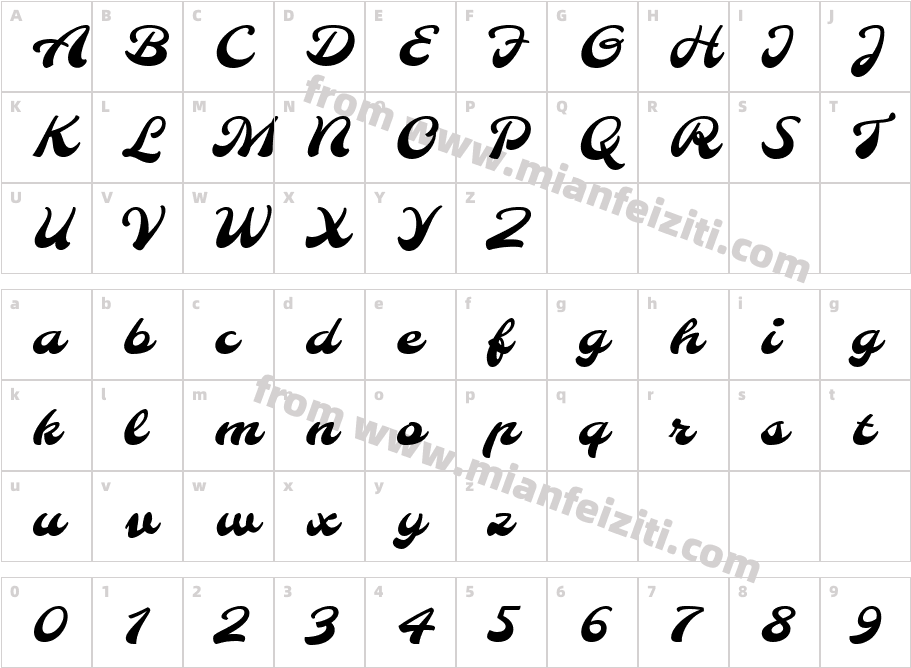 Molle-Regular字体字体映射图