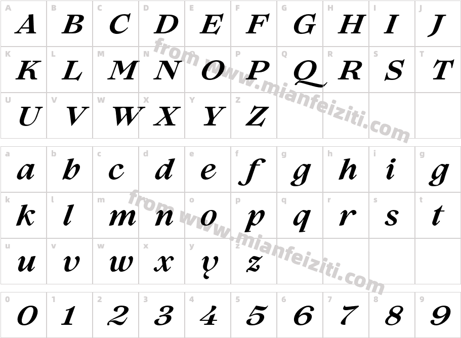 Lovelace-Text-Bold-Italic字体字体映射图