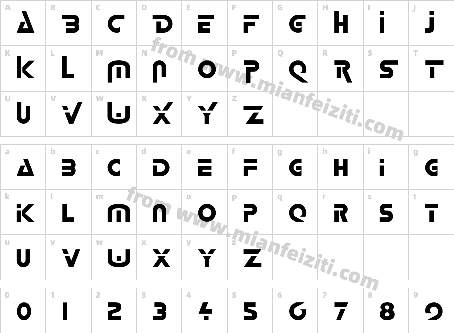 LynzFont字体字体映射图