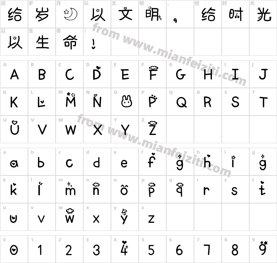 【鈴酱】kudo字体字体映射图