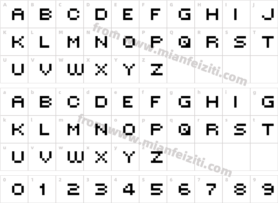 MINI 7字体字体映射图