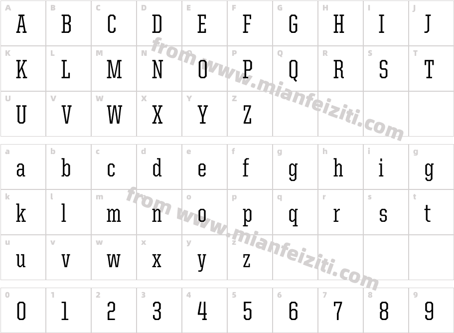 United-Serif-Cd-Md-Regular字体字体映射图