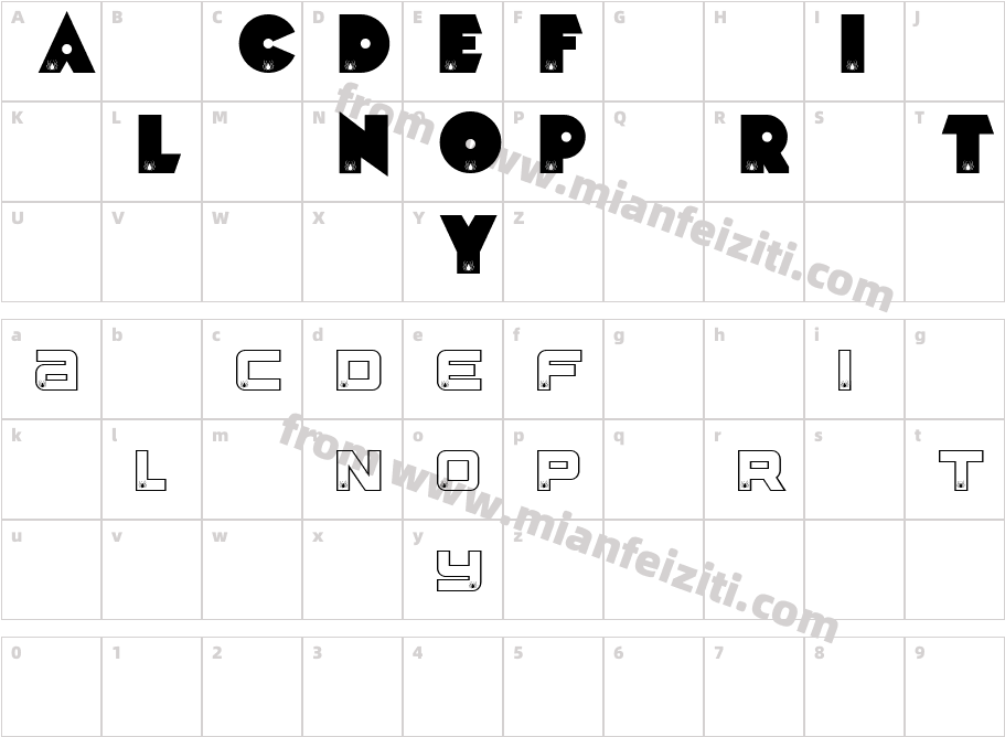 READY-PLAYER字体字体映射图